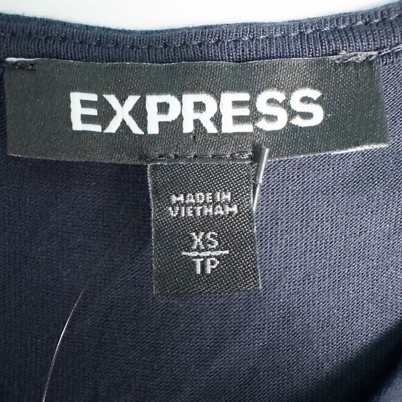Express Striped Chiffon Front Sleeveless Blouse Womens XS Sheer Preppy Nautical - Picture 3 of 15